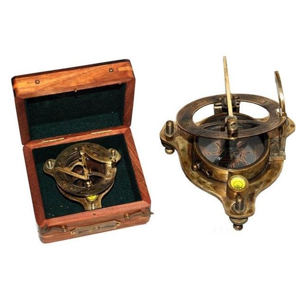 Old Modern Handicrafts Old Modern Handicrafts ND012 Sundial Compass in wood box - Small ND012